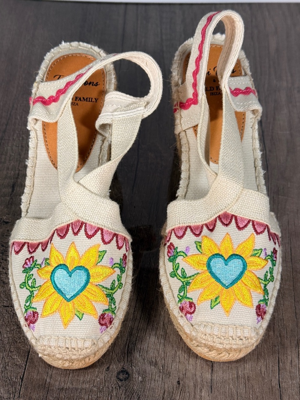 Toni Pons Espadrille Wedge Sandals World Family Ibiza Embroidered Size 36